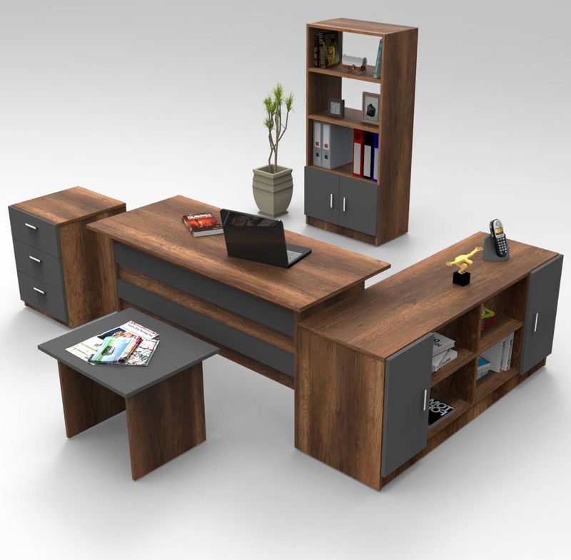 Kalune Design - Jill - Bureau Set - Bruin - Spaanplaat