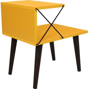 Nachtkastje Open Design - Stijlvol Geel - 50x55x40 cm - Duurzaam Melamine