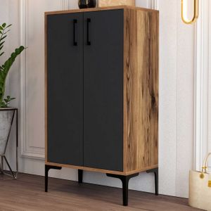 Woody - Fashion - Schoenenkast - Bruin Antraciet - 100% Melamine