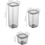 Asir Hermia Concept - Set Voorraadbus - Antraciet - 100% Kunststof - 24 Stuks