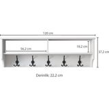 Pelitli - Wandkapstok - Wit - Hout