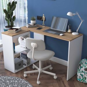 Arabic House Hoekbureau Aydin Naturel/Wit - Melamine - 30x46x74,8cm