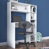 Bureau Locelso | 113,2 x 40 x 141,8 cm | Met opbergruimte | Wit