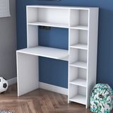 Bureau Locelso | 113,2 x 40 x 141,8 cm | Met opbergruimte | Wit