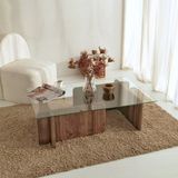 Couchtisch Gladys Nussbaum/Glas