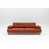 3-zits slaapbank | Comfortabel en stijlvol | Beukenhouten frame | Oranje kleur