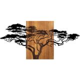 Woondecoratie - Houten Wandaccessoire - Zwart Walnoot - Afmetingen 144x3x70cm