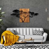 Woondecoratie - Houten Wandaccessoire - Zwart Walnoot - Afmetingen 144x3x70cm