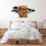 Woondecoratie - Houten Wandaccessoire - Zwart Walnoot - Afmetingen 144x3x70cm