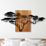 Woondecoratie - Houten Wandaccessoire - Zwart Walnoot - Afmetingen 144x3x70cm