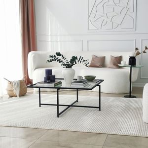 Arabic House Salontafel Sun Zwart 85x85cm - Metaal/Glas