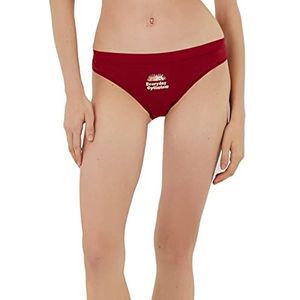 Koton Brief slipje met print voor dames, Bordeaux (485), M