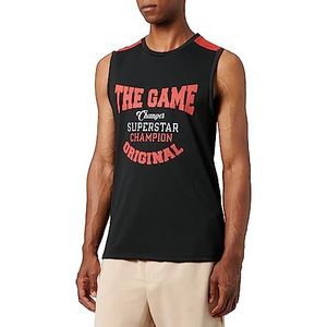 Koton Heren Basic Sport Tanktop College Bedrukt Crew Neck Mouwloos, zwart (999), S
