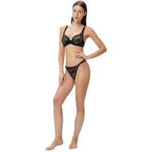 Koton Kanten string slipje voor dames, Zwart(999), M