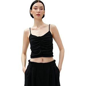 Koton Dames Draped Tanktop Strappy U Neck, zwart (999), L