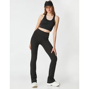 Koton High Rise Flare leggings voor dames, zwart (999), M