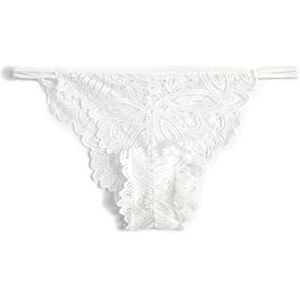 Koton Braziliaanse slipjes Bloomers met kanten bindend detail voor dames, Weiß (000), L