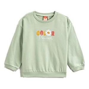 Koton Baby-meisje Back Flower Printed Embroidered Detail Brushed Interior Sweatshirt, Mint (Mnt), 6-9 Maanden