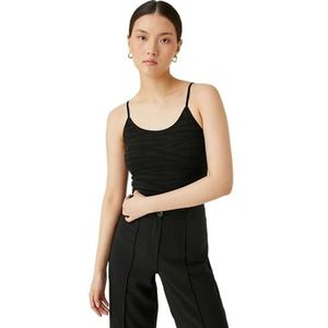 Koton Dunne strappy tanktop voor dames, U-hals, zwart (999), L