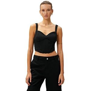 Koton Dames Strappy Corset Top, zwart (999), L