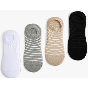 Koton Vrouwen 4-Pack No Show Multicolor Sokken Set, Zwart (999), One Size, ZWART(999), Eén Maat