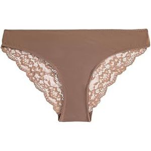 Koton Braziliaans slipje met kanten achterkant voor dames, Vizon(565), S