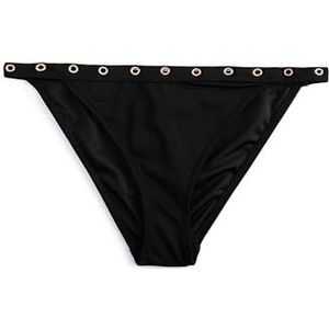 Koton Dames Bird's Eye Veneer Detail Bikini Bottom Swim Wear, zwart (999), 40