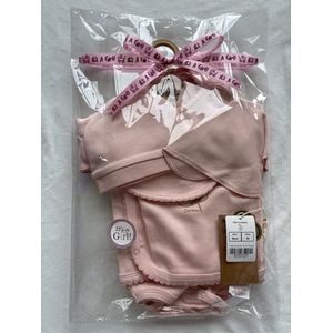 Organic 8-delige newborn kledingset met handgemaakte speenkoord - Meisjes - Newborn set - Babykleding - Babyshower cadeau - Kraamcadeau - Baby