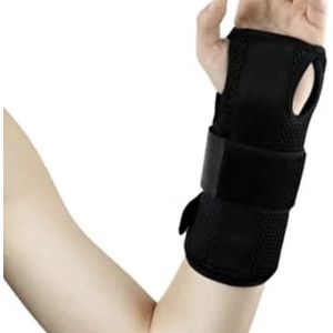 LANG POLSBRACE - NEOPREEN - VOOR LINKS EN RECHTS - POLSTEUN ONDERSTEUNING - POLSTEUN - MET STALEN SPALK - ZWART