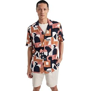 DeFacto Kurazarm hemd voor heren met korte mouwen, Rosé, L