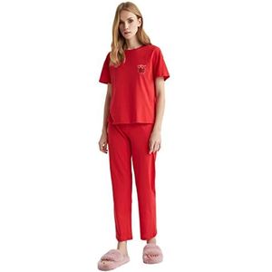 DeFacto Z5338az Pyjamaset voor dames, Rood