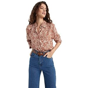 DeFacto Dameshemd van katoenweefsel met lange mouwen, D.camel, M