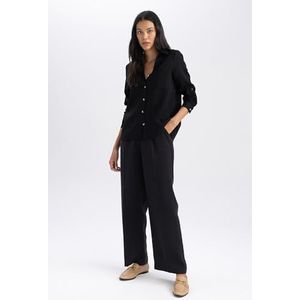 DeFacto Damesshirt met lange mouwen, zwart, XL