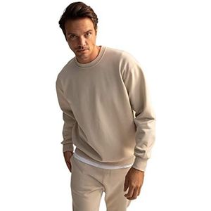 DeFacto Gebreid sweatshirt voor heren, beige, XS