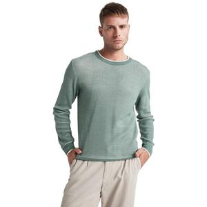 DeFacto Herentruien & vesten - veelzijdige trui voor heren standaard fit ronde hals, groen, XXL