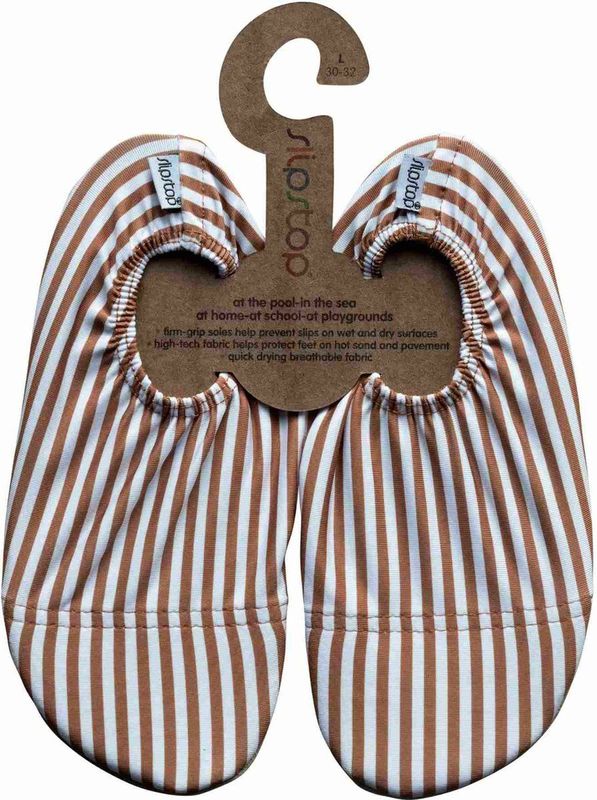 Slipstop - Cognac Stripe - Waterschoenen - Gestreept - Cognac Wit