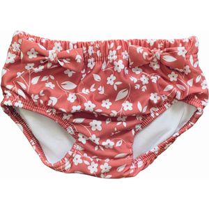 Slipstop - Stone Flower - Wasbare Zwemluier - Roestbruin met Witte Bloemen - UV Beschermend