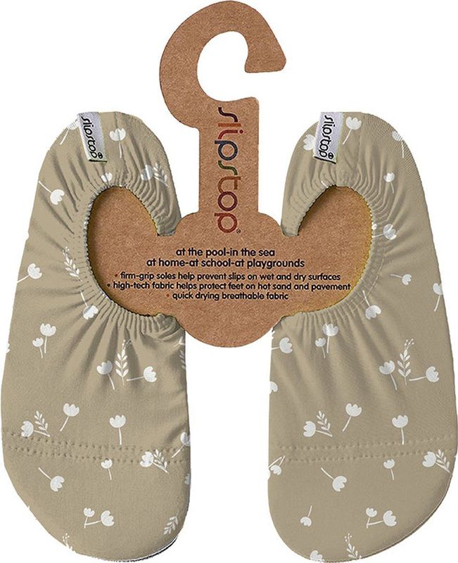 Slipstop - Grain Sand - Waterschoenen - Zandkleurig met Witte Bloemen