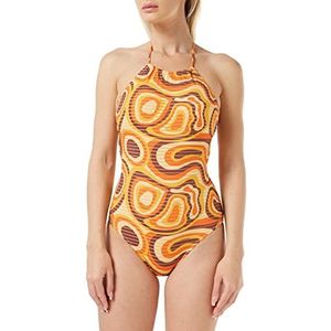 Dagi Heren halternek, eendelig zwempak, terracotta, 38