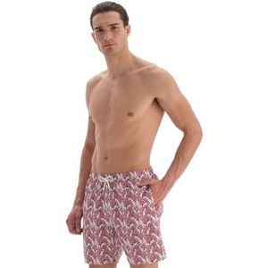 Dagi Heren bedrukte zwemshorts, Roze - ecru, S