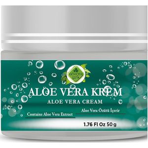 ALOE VERA CREAM - Hydraterende en Voedende Verzorgende Crème - 100% Natuurlijke Kruidenformule - Helpt de Huid te Regenereren - Bevat Aloë Vera-extract - Antioxidant - 50 ml