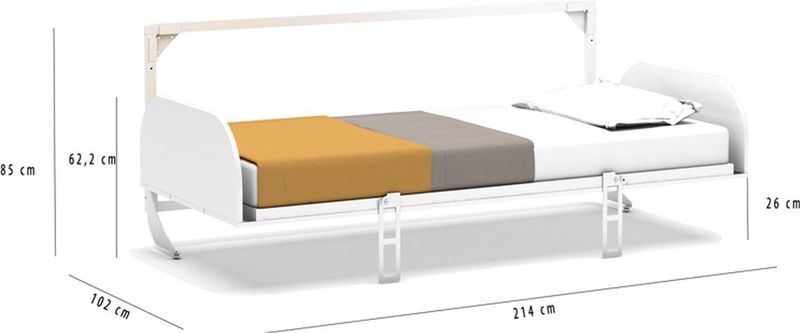 Eenpersoons bedkast Simply Geen matras