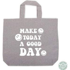 Make Today a Good Day Recyclable Tote Bag Draagtas - Dames - Katoenen Tas - Winkelen - Strandtas - Recyclebare boodschappentas - Duurzaam