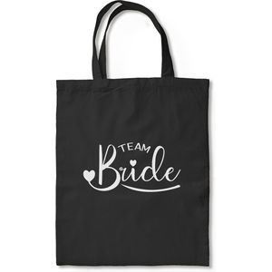 Team Bride Tote Bag - Draagtas, Katoenen Tas, Schoudertas - Tote bag canvas - Cadeau voor Bruid - bride to be