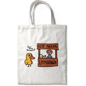 Duck Song Tote bag Funny Tote Bag Grocery Shoulder Bag Beach Bag shopping bag reusable eco funny tote bag unisex bag - Katoenen Tas, Winkelen - Strandtas
