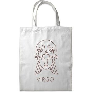 Virgo Tote Bag - Maagd Draagtas, Katoenen Tas, Schoudertas - Zodiac Tote bag canvas - Birthday Gift for Friend and Daughter