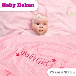 Baby Shower Chocolate Geborduurde deken - ""Baby Girl"" - Babydeken - Kraamcadeau - Personalized blanket