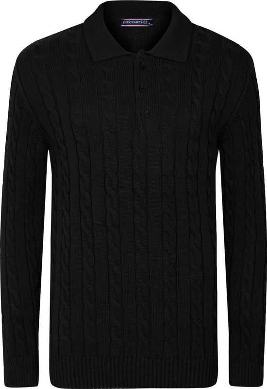 Felix Hardy - Polo Trui - Zwart - Katoen - Lange Mouwen