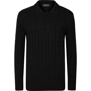 Poloshirt - Kabelbreipatroon - Zacht - Comfortabel - Lange Mouwen