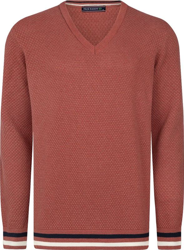 Felix Hardy Trui  roestrood / zwart / wit